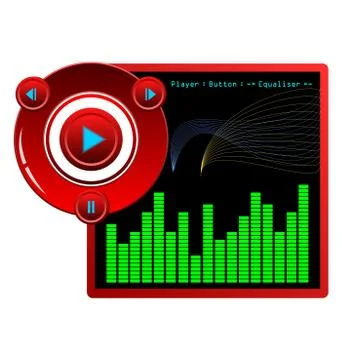 Illustration web template music player skin Illustrazione stock