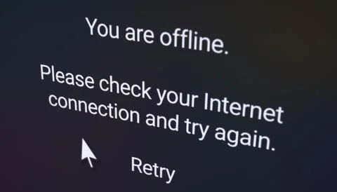 Illustration of a website with the note you are offline. Illustrazione stock