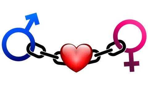 Illustration for wedding between man and woman Stock Illustration