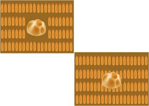 Illustration of wheat and bread isolated on a white background Stock Illustration