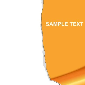 Illustration of a white and orange surface with the text "sample text" on it Stock Illustration