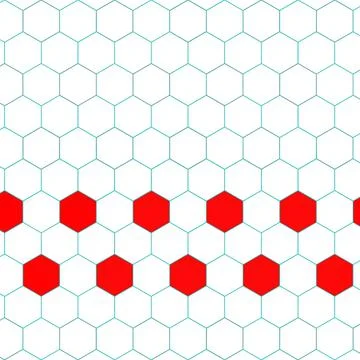 Illustration of the white and red hexagonal pattern 스톡 일러스트