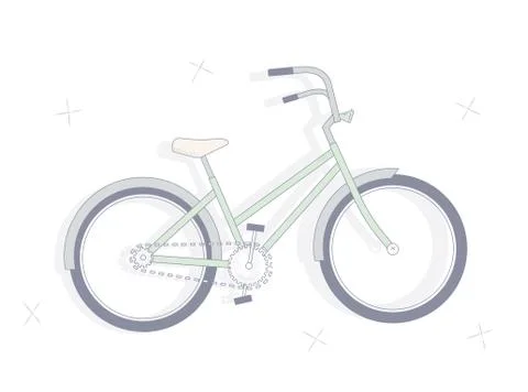 Illustration on white background bicycle. Stock Illustration