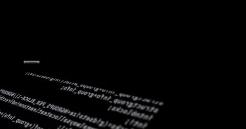 Illustration of white computer programming language on black background Stock Illustration