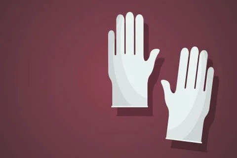 Illustration of white pair of rubber protective gloves Stock Illustration