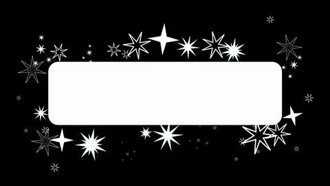 Illustration of white roundness rectangle with many different stars or snowf Illustrazione stock