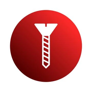 Illustration of a white screw inside a red circle, symbolizing construction.. Stock Illustration
