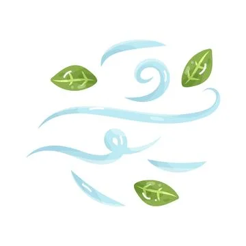 Illustration of Wind and leaves Stock Illustration