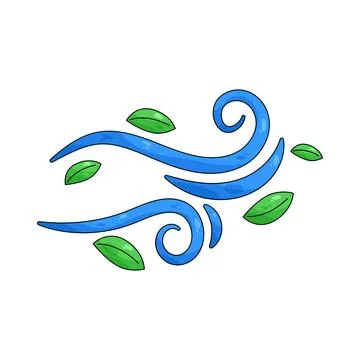Illustration of Wind blowing leaves Stock Illustration