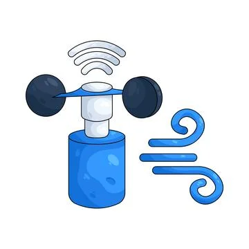 Illustration of wind sensor Stock Illustration