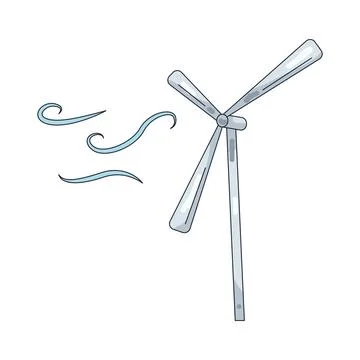 Illustration of wind turbine 스톡 일러스트