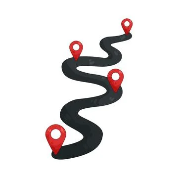 Illustration of winding road 스톡 일러스트