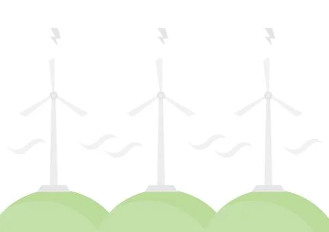 Illustration of a windmill on a hill Illustrazione stock