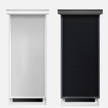 Illustration of windows with louvers Stock Illustration