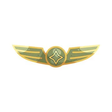 Illustration of wings emblem Illustrazione stock