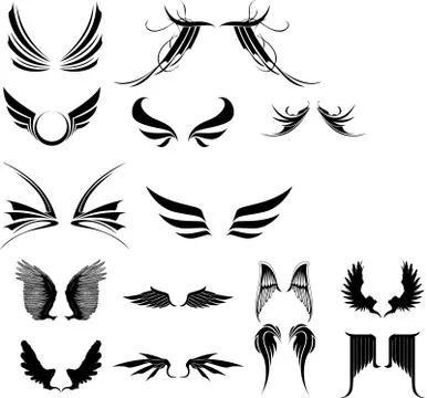 Illustration of wings, with white background vector-eps Illustrazione stock