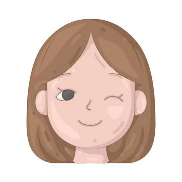 Illustration of winking face Ilustración de archivo