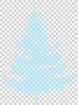 Illustration of Winter Snow Covered Pine Tree on transparent, png. woodland.. Stock Illustration