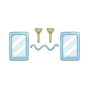 Illustration of Wireless communication Stock Illustration