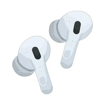 Illustration of Wireless earbuds 스톡 일러스트