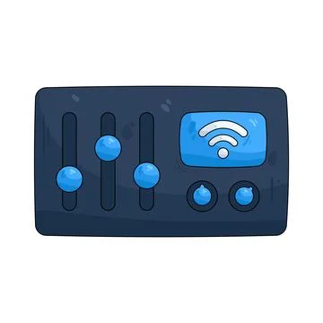 Illustration of Wireless signal control Stock Illustration