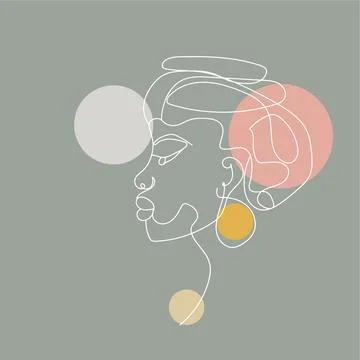 Illustration of a woman's face in profile Vector illustration Stock Illustration