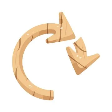 Illustration of wooden texture clockwise arrow Stock Illustration