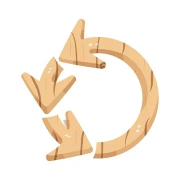Illustration of wooden texture counterclockwise arrow Stock Illustration