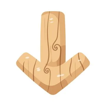 Illustration of wooden texture down arrow Stock Illustration