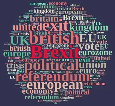 Illustration of word cloud on Brexit Stock Illustration