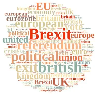 Illustration of word cloud on Brexit Stock Illustration