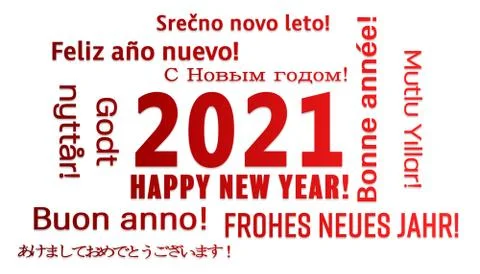 Illustration of a word cloud with the message happy new year Stock Illustration