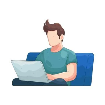 Illustration of Work from home Stock Illustration