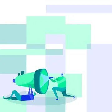 Illustration Of Workers Helping Each Other Using Flashlight To Fix Broken 스톡 일러스트