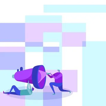 Illustration Of Workers Helping Each Other Using Flashlight To Fix Broken 스톡 일러스트
