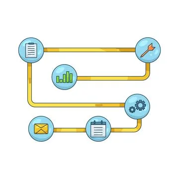 Illustration of workflow Illustrazione stock