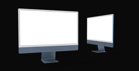 An illustration of a workspace blank screen desktop computer/Mockup computer Stock Illustration