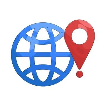 Illustration of World location 스톡 일러스트