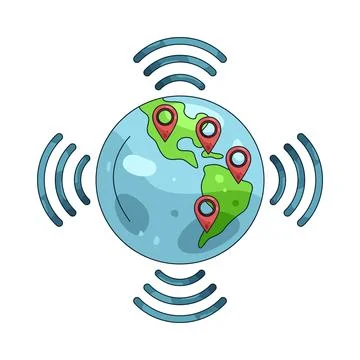 Illustration of World location 스톡 일러스트