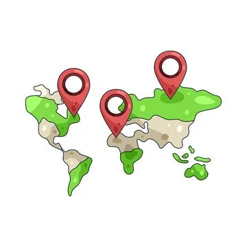 Illustration of World location 스톡 일러스트