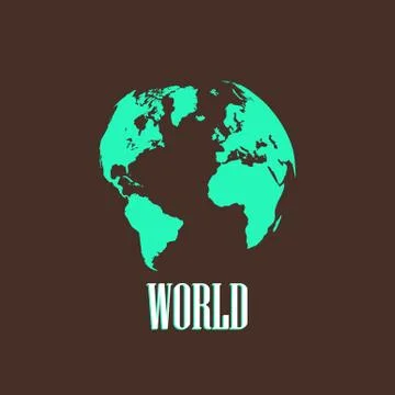 Illustration with a world map Stock Illustration