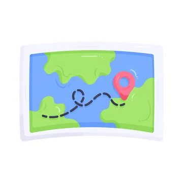 Illustration of world map with location pin イラスト素材