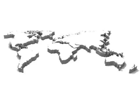 Illustration of a world map on white Stock Illustration