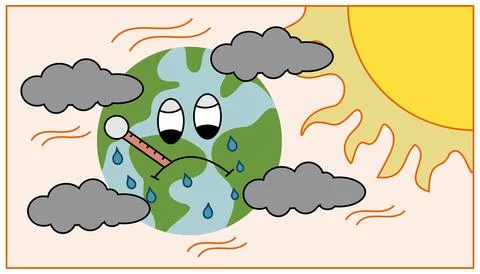 Illustration of a World Warming Day. Vector Illustrations. Stock Illustration