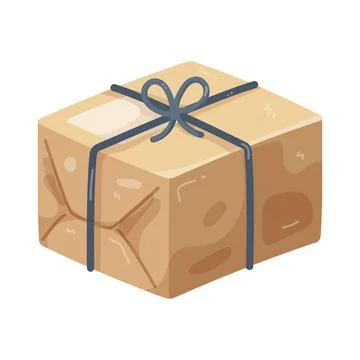 Illustration of wrapped delivery box Stock Illustration