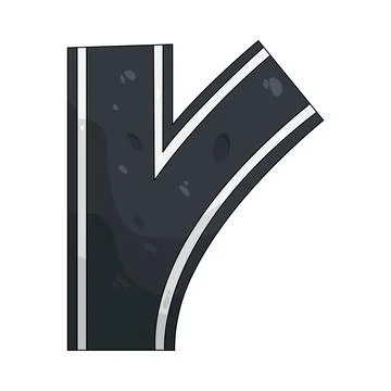 Illustration of Y intersection Stock Illustration