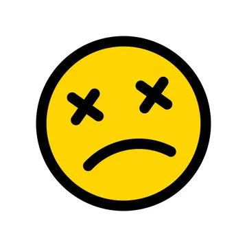 Illustration of the yellow dead face. Vector. Stock Illustration