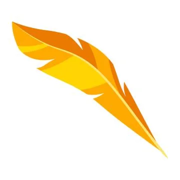 Illustration of yellow feather. 스톡 일러스트