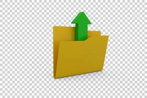 Illustration of yellow folder with uploading arrow symbol 스톡 일러스트