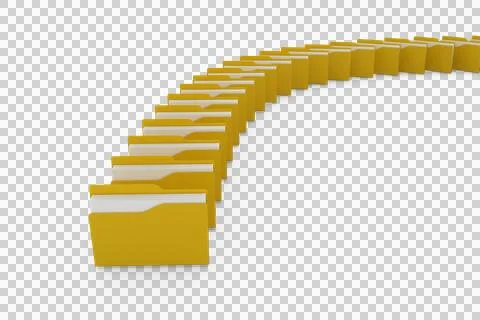Illustration of yellow folders Illustrazione stock